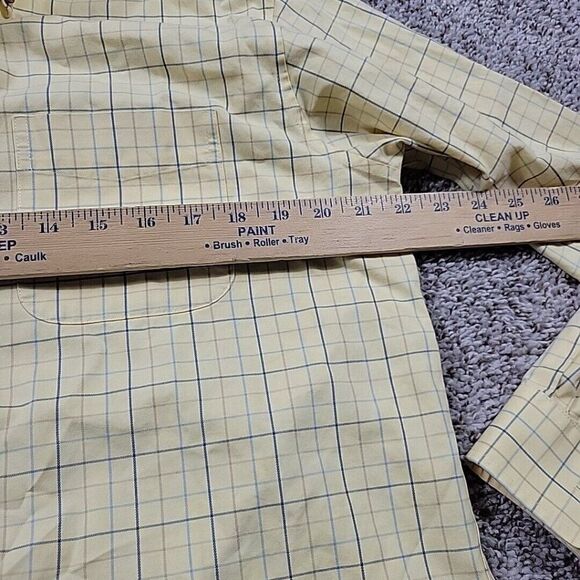 LL Bean Shirt Mens Medium Yellow Button Down Check Long Sleeve Preppy Stains* - Picture 3 of 7